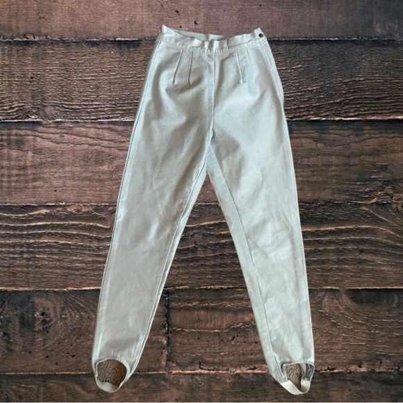 David David High-Waisted Silver Metallic Stirrup Pants Women’s Size 4. - Picture 5 of 16